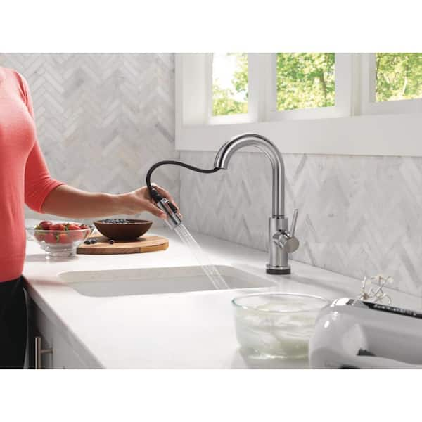 Delta Trinsic Single-Handle Pull-Down Sprayer Bar Faucet Featuring