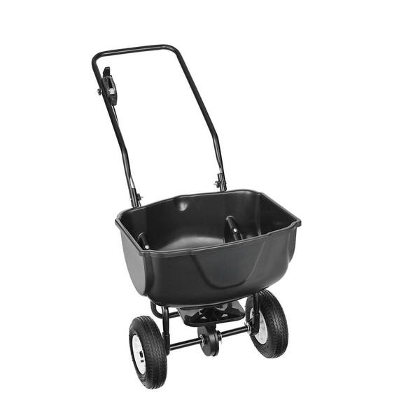 SKYSHALO Broadcast Spreader, 60 LB. Walk-Behind Turf Spreader with 8in.Wheels, Steel Push Fertilizer Spreader, Garden Seeder