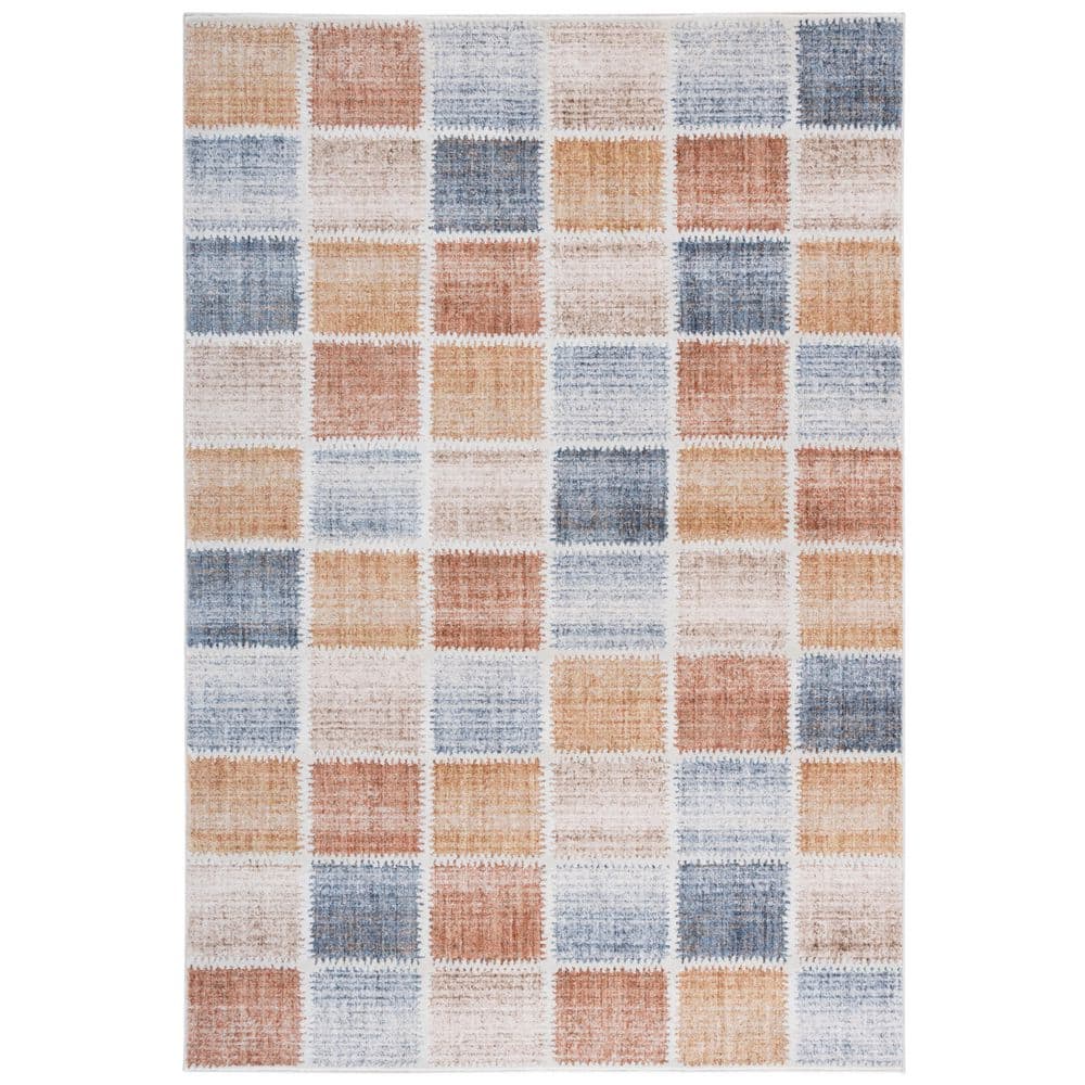 Scarlett 4 ft. x 6 ft. Beige/Ivory Rust Grid Distressed Area Rug price history on PriceWatchPro