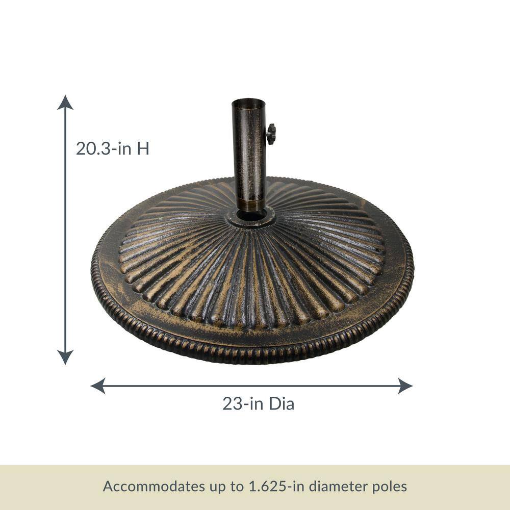 Bronze 50-lb Cast Iron Umbrella Base with Adjustable Stem