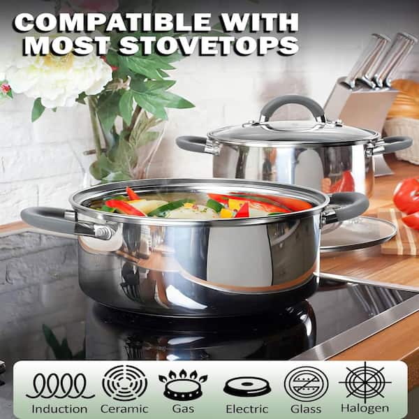 Cook N Home 16 Quart Basic Stainless Steel Cooking Gumbo Soup Pot