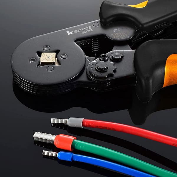 Ferrule Crimping Tool Kit with Wire Crimper Tool, Wire Ferrule Container,  and 1,200 Electrical Wire Connectors