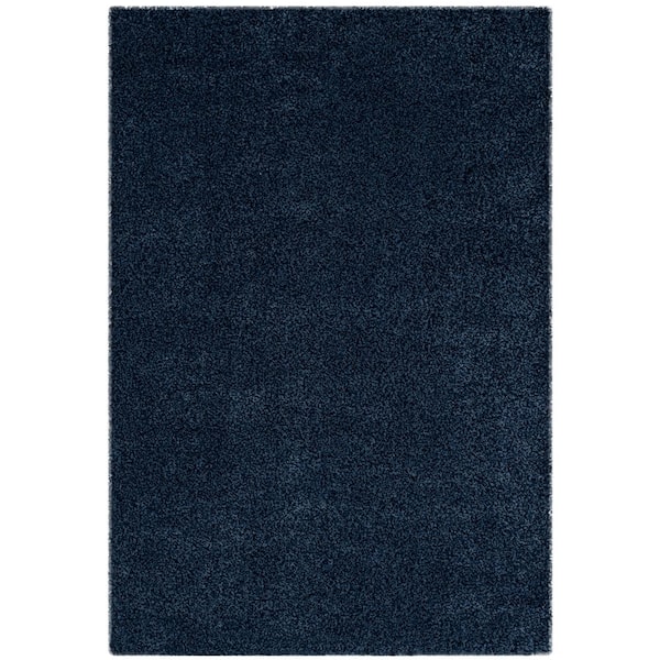 SAFAVIEH Santa Monica Shag Navy 5 ft. x 8 ft. Solid Area Rug