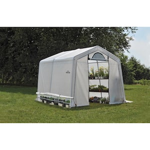 10 ft. W x 10 ft. D x 8 ft. H GrowIt Greenhouse-In-A-Box with Patent-Pending Stabilizers and Easy-Slide Cross Rails