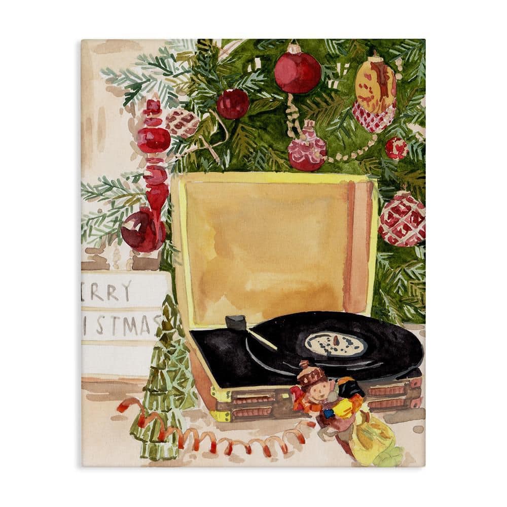 Festive Christmas Music Records by Melissa Wang 1 Piece Unframed Graphic Religious Art Print 20 in. x 16 in. price history on PriceWatchPro