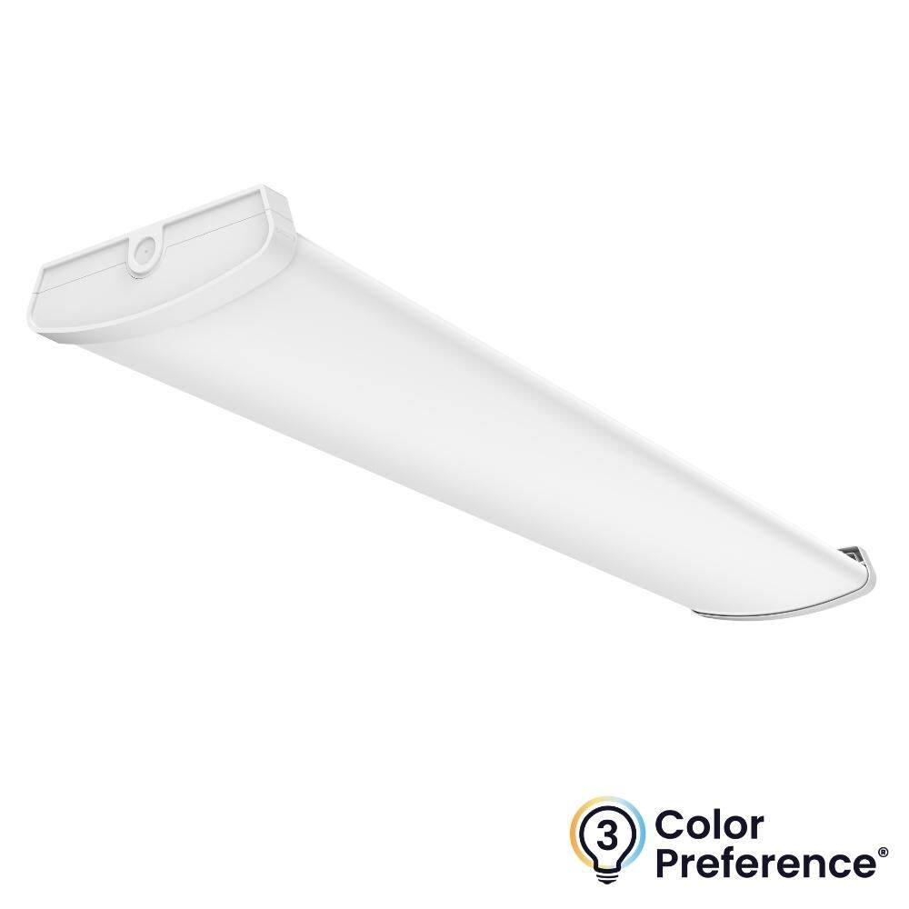 46 in. x 10 in. White Commercial LED Wrap Light Fixture 120-277V 3500K 4000K 5000K Lumen Boost Dimmable Warehouse Light price history on PriceWatchPro