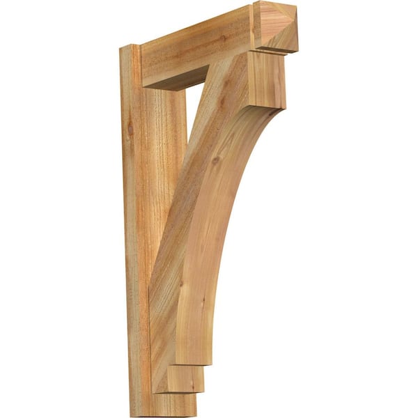 Ekena Millwork 6 in. x 34 in. x 22 in. Western Red Cedar Imperial Arts and Crafts Rough Sawn Outlooker