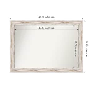Alexandria Whitewash 45.25 in. x 32.25 in. Custom Non-Beveled Wood Framed Bathroom Vanity Wall Mirror
