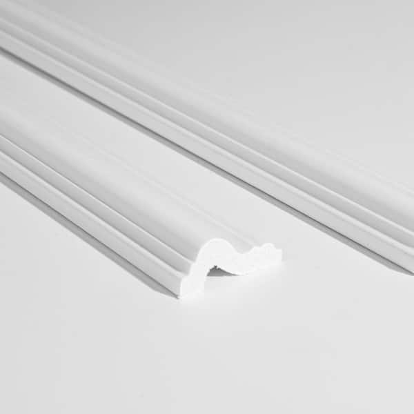 Art3d White 0.98 in. D x 2.36 in. W x 96 in. L Finished Polystyrene Panel Moulding, Un-assembled Picture Frame Trim Moulding
