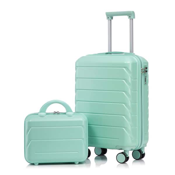 Lavor 2-Piece Mint Green ABS Hardside Spinner Wheel Luggage Set with Combination Lock and Cosmetic Case
