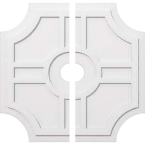 1 in. P X 12-1/2 in. C X 38 in. OD X 5 in. ID Haus Architectural Grade PVC Contemporary Ceiling Medallion, Two Piece