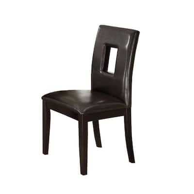 Keyhole Faux Leather Dining Chairs, Leather Keyhole Dining Chairs