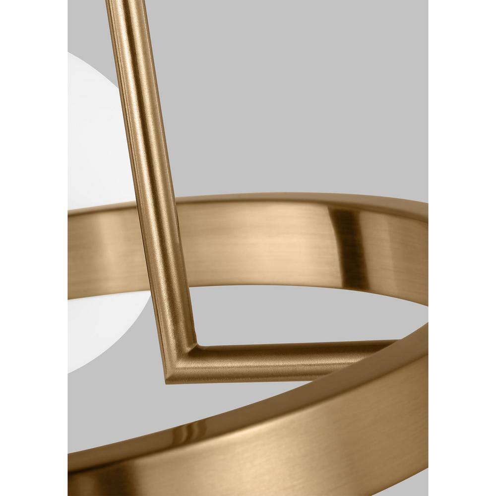 Clybourn 21" Satin Brass and Milk Glass 3-Light Semi-Flush Mount