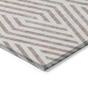 Chantille ACN550 Taupe 1 ft. 8 in. x 2 ft. 6 in. Machine Washable Indoor/Outdoor Geometric Area Rug