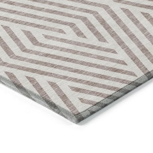 Chantille ACN550 Taupe 2 ft. 3 in. x 7 ft. 6 in. Machine Washable Indoor/Outdoor Geometric Runner Rug