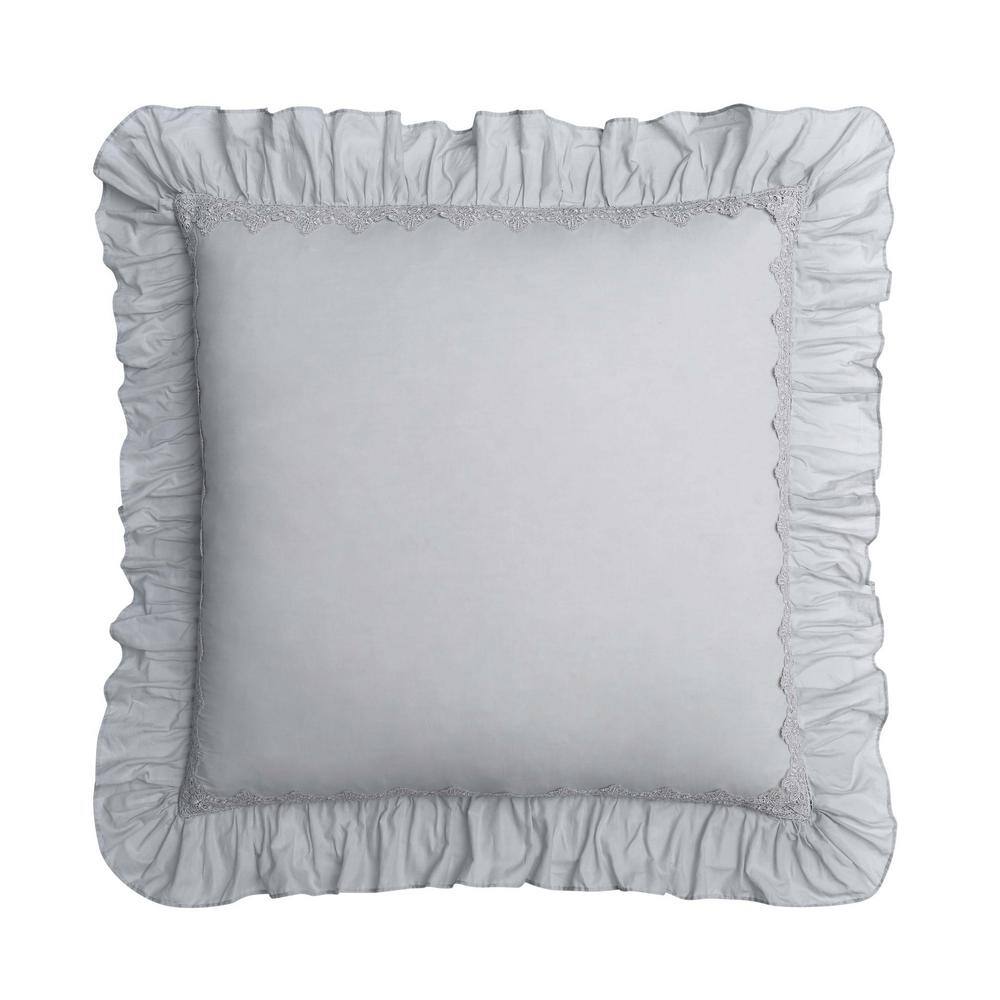 Cottage Classics Voile Grey Euro Pillow CoverCF2695GYES1400 The
