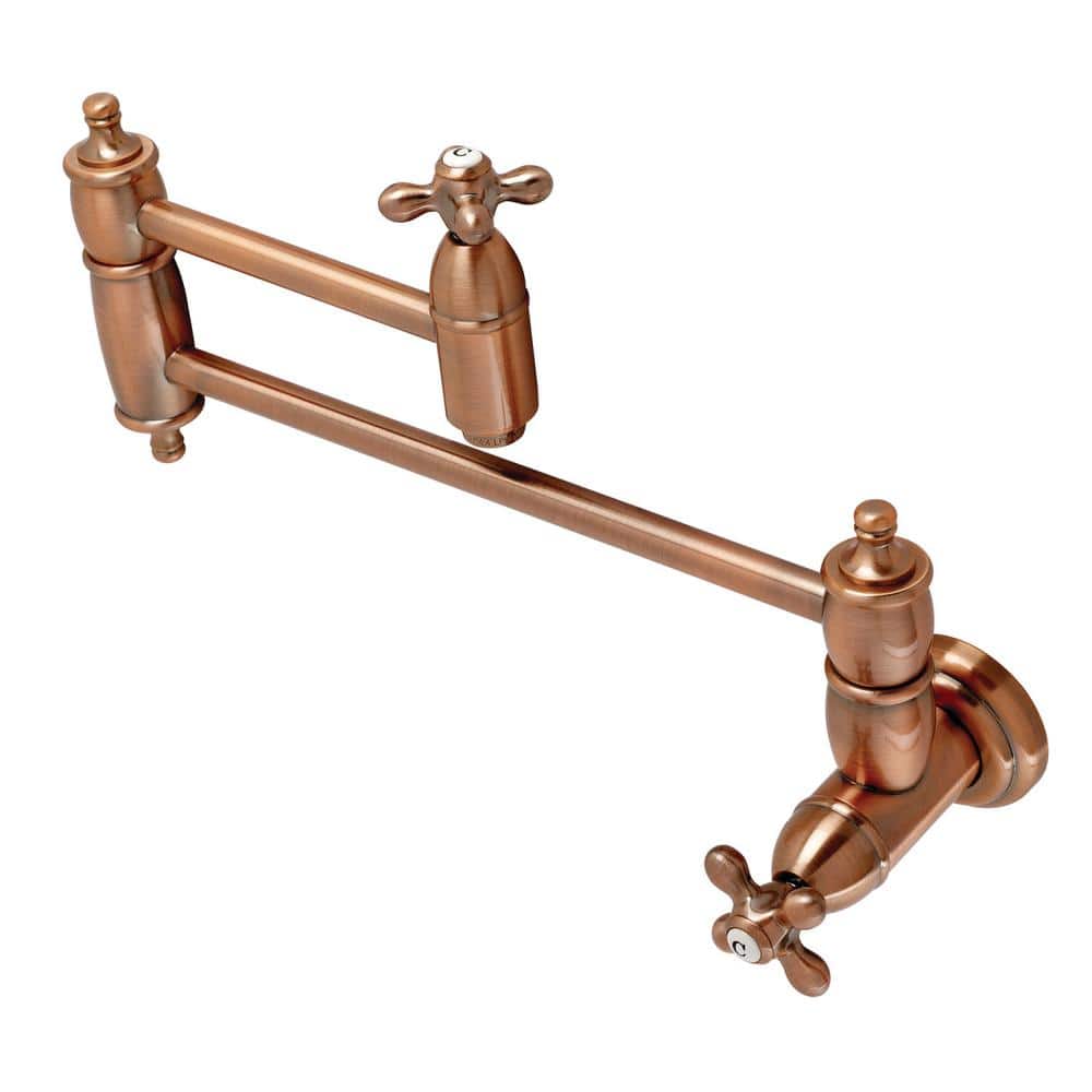 Kingston Brass Restoration Wall Mounted Pot Filler in Antique Copper HKS310AXAC The Home Depot