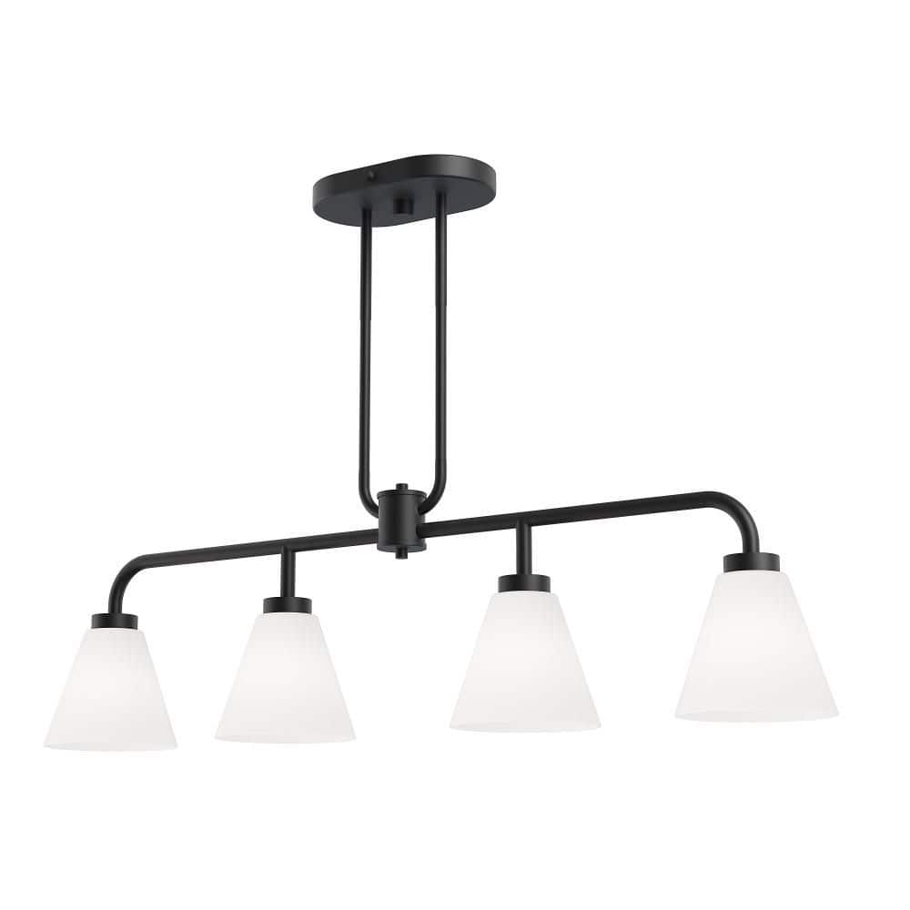Wynridge 38 in. Plug and Play 4-Light Matte Black Linear Chandelier with SkyPlug price history on PriceWatchPro