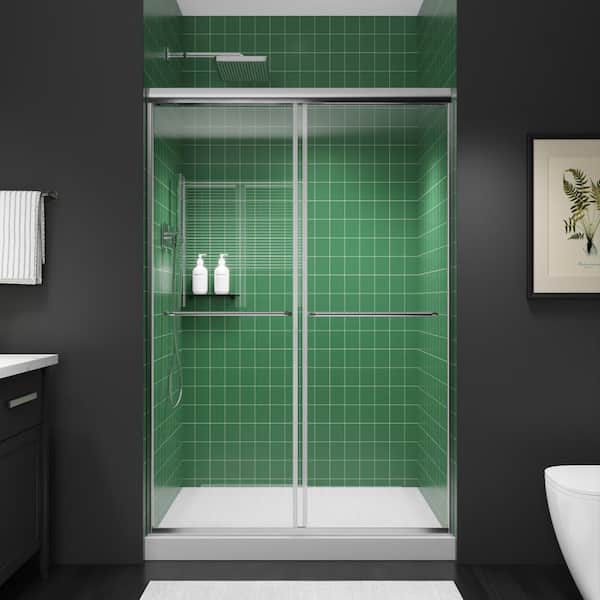 Wynnt 44-48 in. W x 70 in. H Framed Sliding Shower Door in Chrome with 1/4 in. (6 mm) Tempered Clear Glass Shower Door