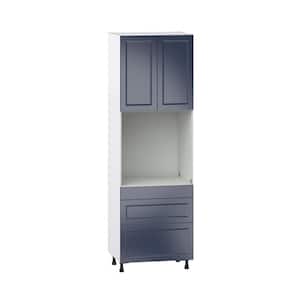 Devon Painted Blue Recessed Assembled Pantry Oven Kitchen Cabinet with Drawers (30 in. W x 94.5 in. H x 24 in. D)