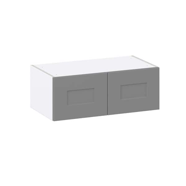 J COLLECTION Roseland 27 in. W x 14 in. D x 10 in. H Assembled Shaker Wall Bridge Kitchen Cabinet in Slate Gray