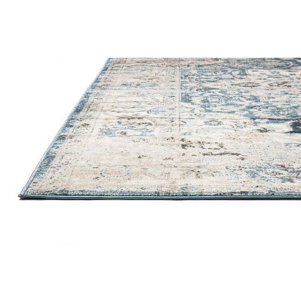 BASHIAN - Ashland Blue 9 ft. x 12 ft. (8 ft. 6 in. x 11 ft. 6 in.) Floral Transitional Area Rug