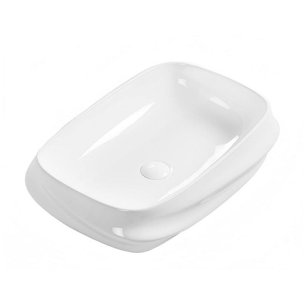 HE 23.63 in. W x 16.93 in. D Rectangular Vessel Bathroom Sink in White Ceramic price history on PriceWatchPro