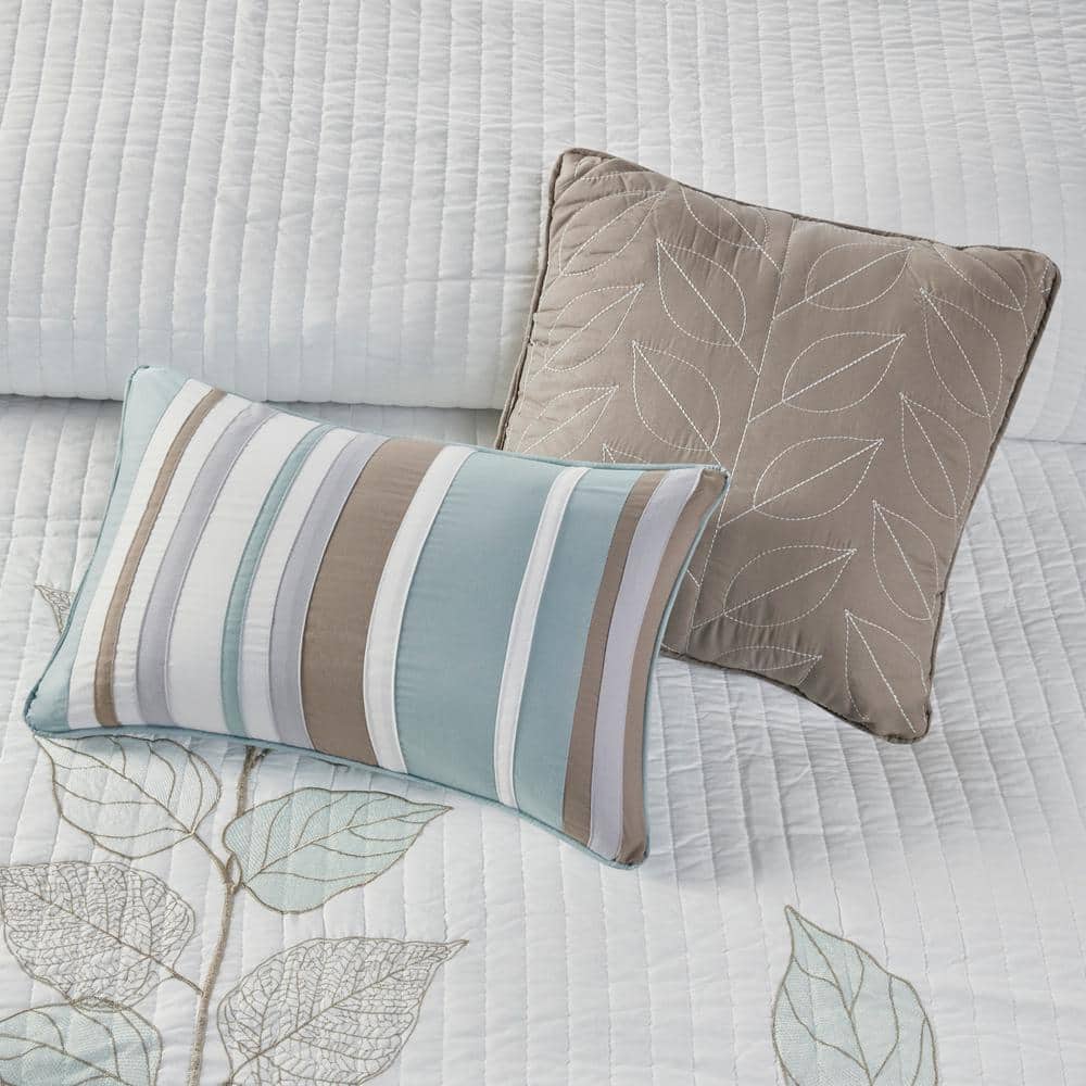 Organic Blue Microfiber Reversible King Quilt Set