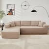 Allwex VIVI 104 in. Wide Arm 2-Piece Corduroy Fabric L-Shape Modular Sectional Sofa in Camel with Left Chaise VIVIL800