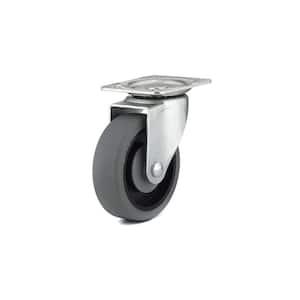 4 in. (102 mm) Gray Non-Braking Swivel Plate Caster with 247 lb. Load Rating