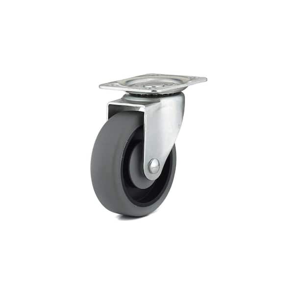 Richelieu Hardware 4 in. (102 mm) Gray Non-Braking Swivel Plate Caster with 247 lb. Load Rating