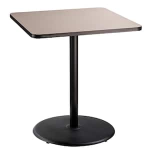 36 in. Square CT Series Gray Laminate Composite Wood Core Top Black Steel Column Dining Table 42 in. Height (Seats 4)