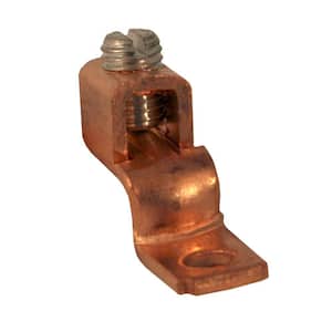 8 Solid - 2 Stranded AWG Copper-Alloy Offset-Tongue Mechanical Lug