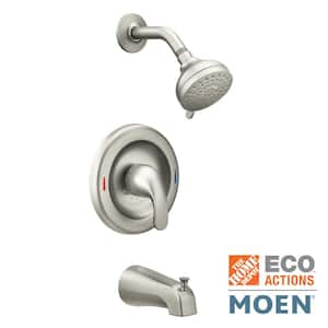 Adler Single Handle 4-Spray Tub and Shower Faucet 1.8 GPM in Spot Resist Brushed Nickel (Valve Included)