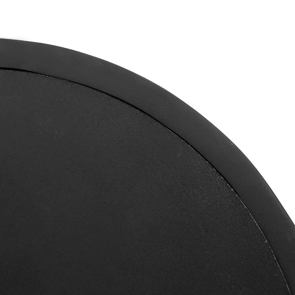 20" Round Black Mango Wood Decorative Wall Mirror