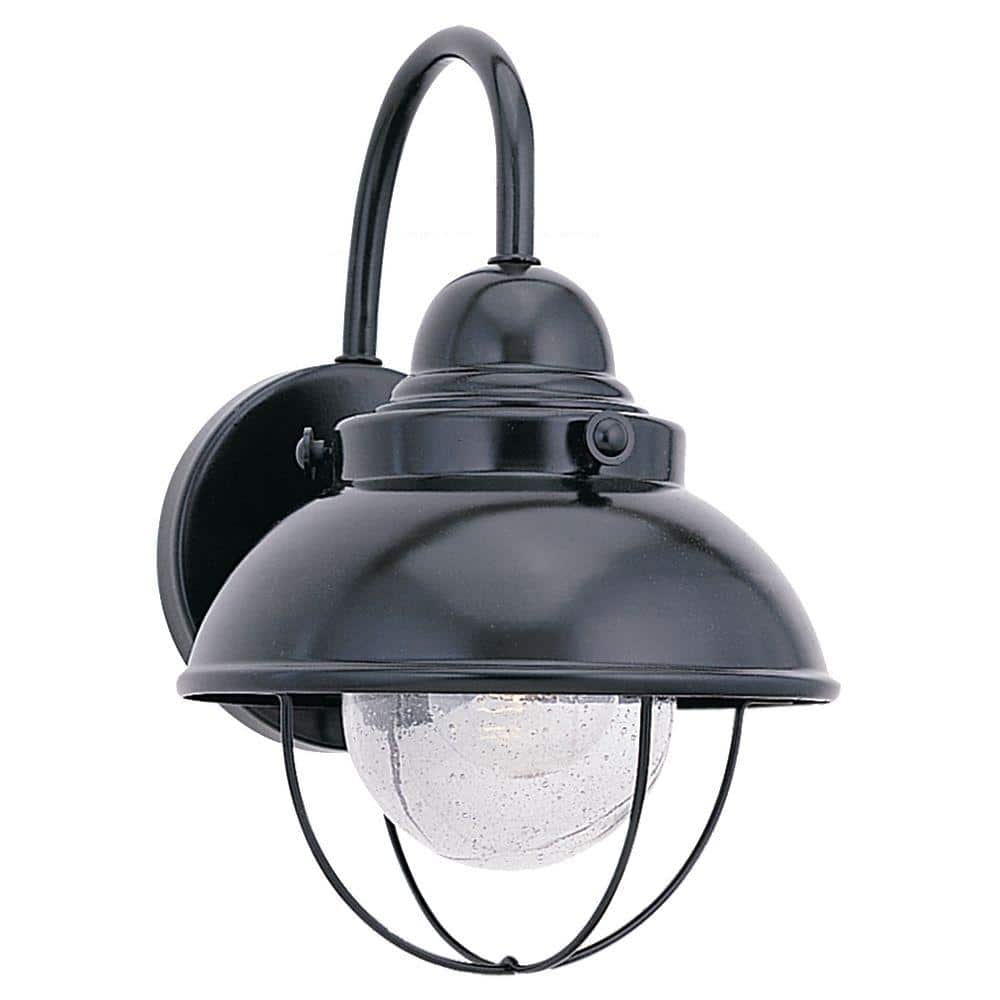 Sebring 1-Light Black Industrial Nautical Outdoor 11.25 in. Wall Lantern Sc