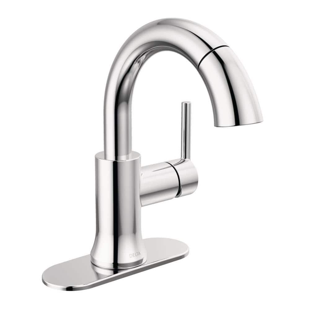 Delta Trinsic Single Handle High Arc Single Hole Bathroom Faucet With   Chrome Delta Single Hole Bathroom Faucets 559har Pd Dst 64 1000 