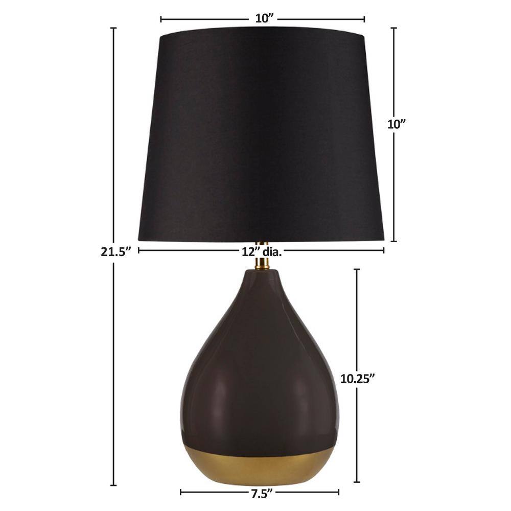 Liora Black and Gold Ceramic Table Lamp Set