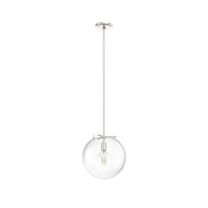 Sacha 1-Light Brushed Nickel Island Pendant Light with Clear Glass Shade