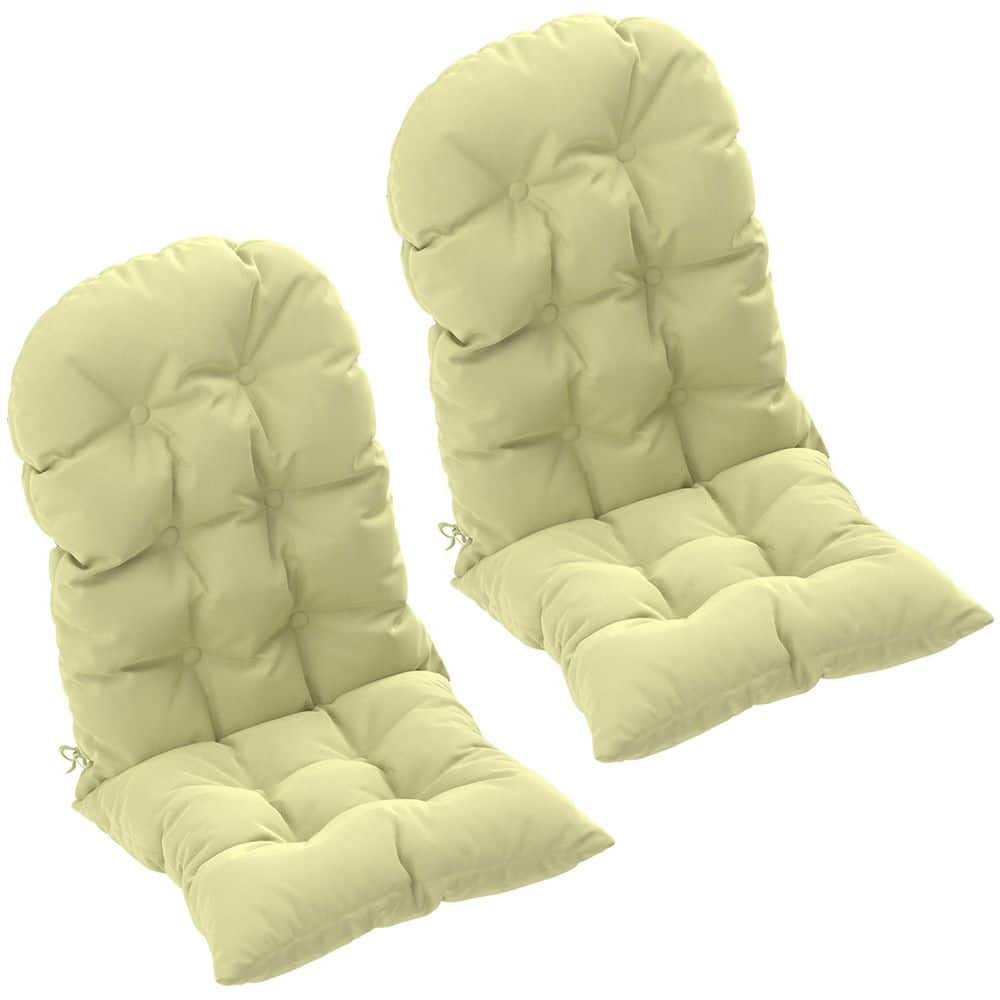 20.5 in. x 28.3 in. Outdoor Adirondack Chair Cushion Beige 2 Piece Set