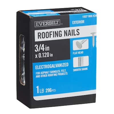3/4 in. x 0.120 in. Electro-Galvanized Non-Collated Roofing Nail 1 lb. (296-Count)