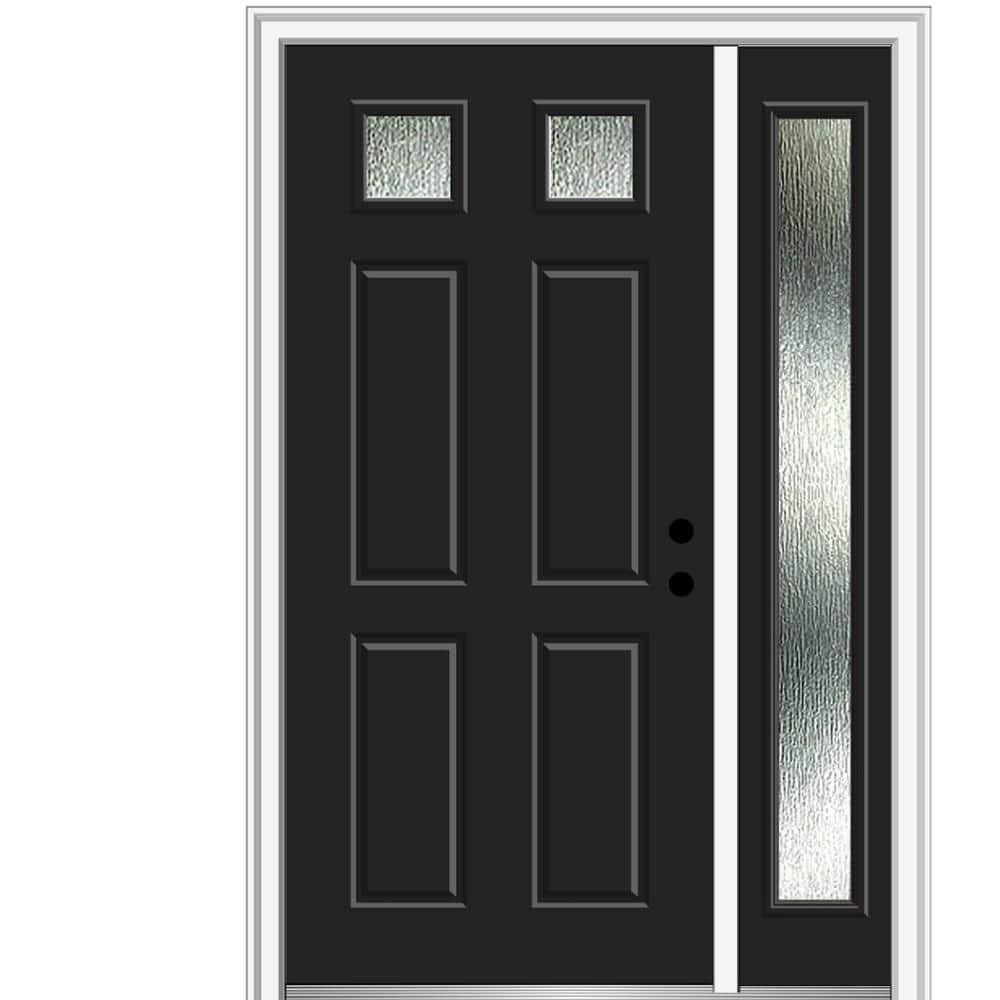 Front Door Satin Nickel Split Arc Handle Door Lock Set with Double-door -  N/A Silver 