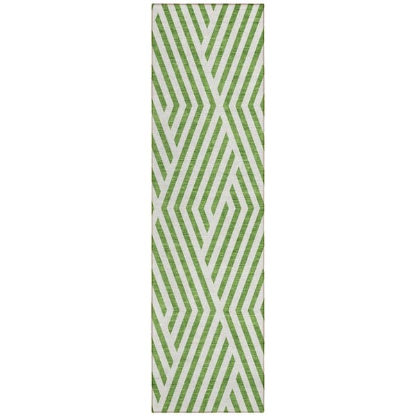 Addison Rugs Chantille ACN550 Graphite 2 ft. 3 in. x 7 ft. 6 in. Machine Washable Indoor/Outdoor Geometric Runner Rug