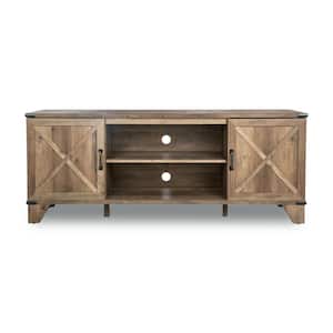 Oxford 60 in. Brown Engineered Wood TV Stand Fits TVs Up to 60 in. with Storage Doors