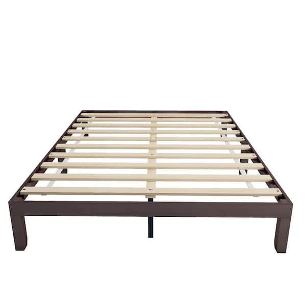 Unbranded Coffee Brown Wood Frame Queen Size Platform Bed