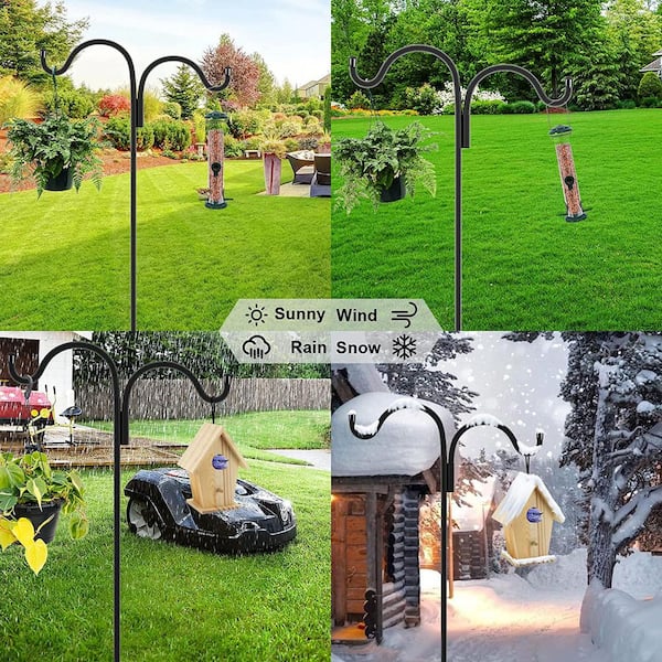 1pc Metal Black Shepherd's Hooks - Extendable Garden Planter Stakes For Bird  Feeders, Outdoor Décor, Plants, Lights, Lanterns, Flower Baskets, And More!  Heavy Duty - Up To 6.5 Lbs