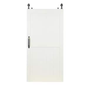 Montana 42 in. x 84 in. White Ash PVC Vinyl H/K Style Sliding Barn Door with Hardware Kit - Door Assembly Required