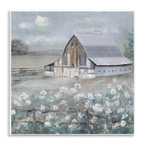 Stupell Industries Blooming Farmhouse Meadow by Sally Swatland Unframed Nature Graphic Art Print 12 in. x 12 in.