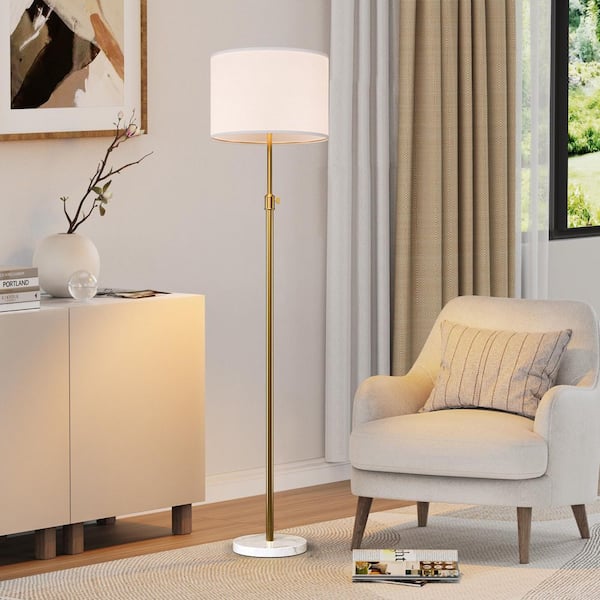67.8 in. White Modern Dimmable 1-Light Standard Living Room Bedroom Reading Standing up Floor Lamp Corner Tall Lights
