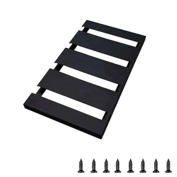 4 Row Matte Black Screw Mount Wine Glass Holder Under Shelf, Stainless Steel Stemware Rack for Kitchen Bar Restaurant